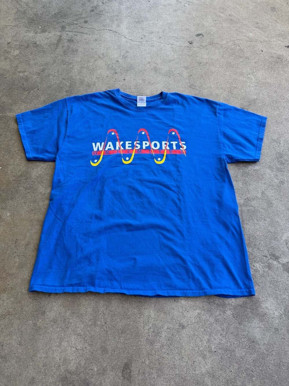 Vintage Wakesports Unlimited Graphic T-Shirt Blue XL
